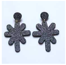 Magic Stardust Giant Drop Stud Earrings - Grey Jewellery - Earrings Kam Creates for We Built This City 3
