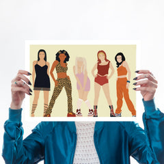 Spice Girls, Girl Power, Victoria Beckham, Emma Bunton, Geri Halliwell, Scary Spice, Mel C, 90s, Nineties, A3 Print for We Built This City 2