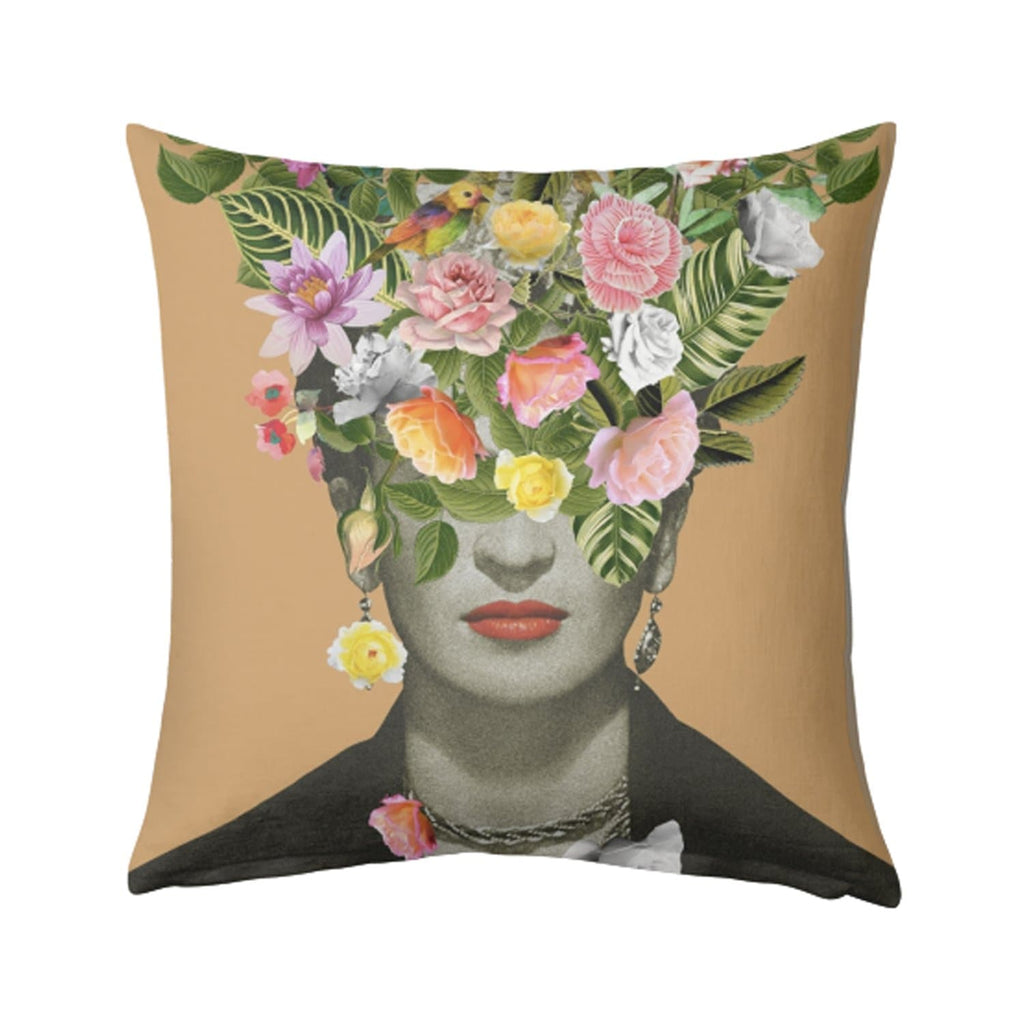 Frida Floral Cushion (Orange)