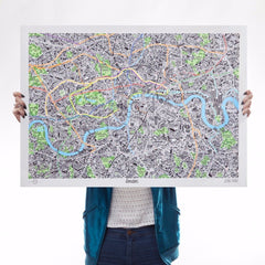Hand Drawn Map of London Art Map Jenni Sparks for We Built This City 1