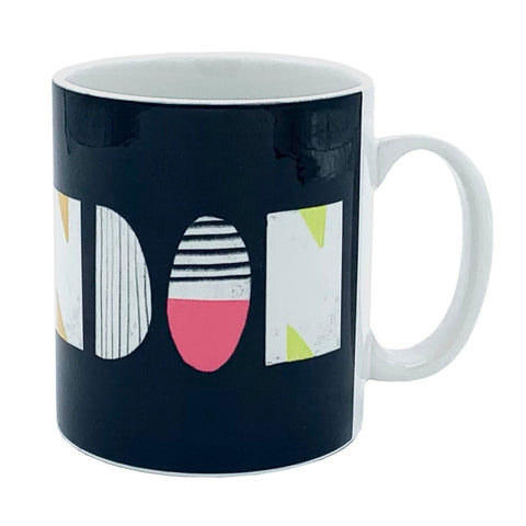london typography nichola cowdery letters mug cup for We Built This City 1