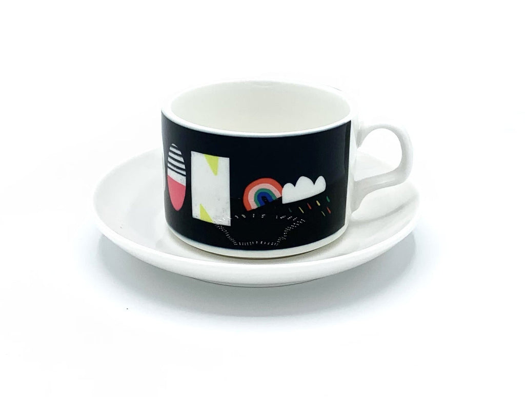 london typography nichola cowdery letters mug cup saucer for We Built This City 4