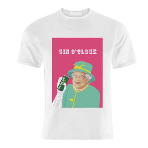 queen elizabeth gin tshirt t shirt mens womens pink sabi koz for We Built This City 1