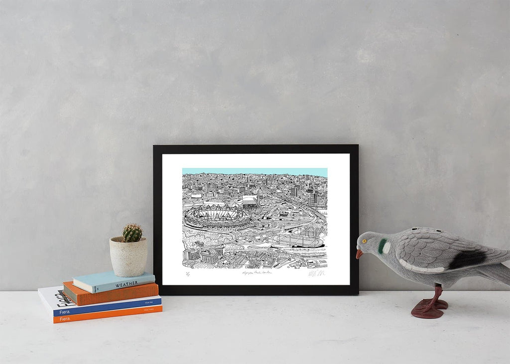 Olympic Park Light Blue A3 Art Map Will Clarke for We Built This City 2