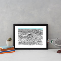 Olympic Park Light Blue A3 Art Map Will Clarke for We Built This City 2