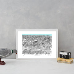Olympic Park Light Blue A3 Art Map Will Clarke for We Built This City 3