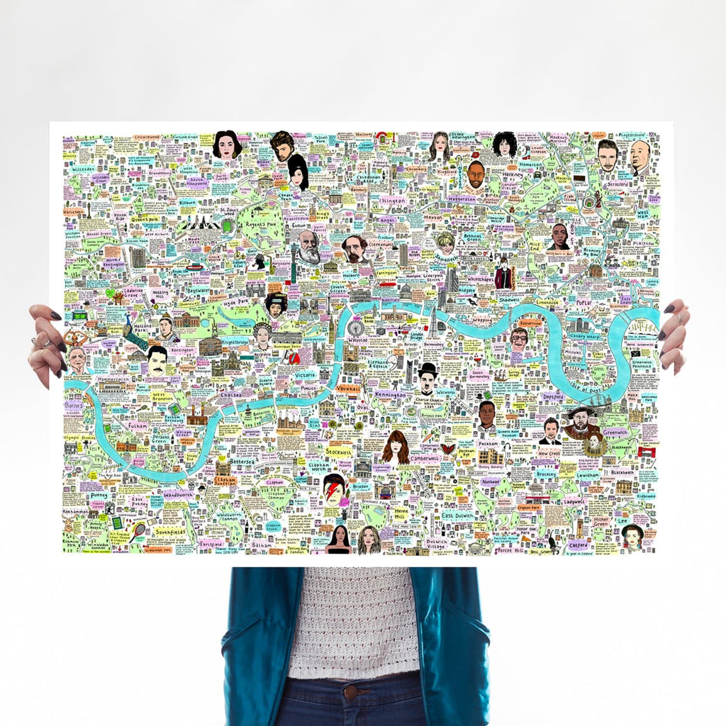 London Map of History and Culture Art Map House of Cally for We Built This City 1