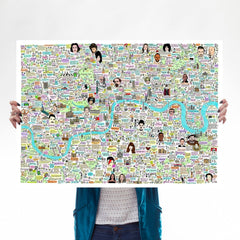 London Map of History and Culture Art Map House of Cally for We Built This City 1