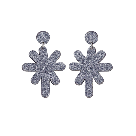 Magic Stardust Giant Drop Stud Earrings - Grey Jewellery - Earrings Kam Creates for We Built This City 1