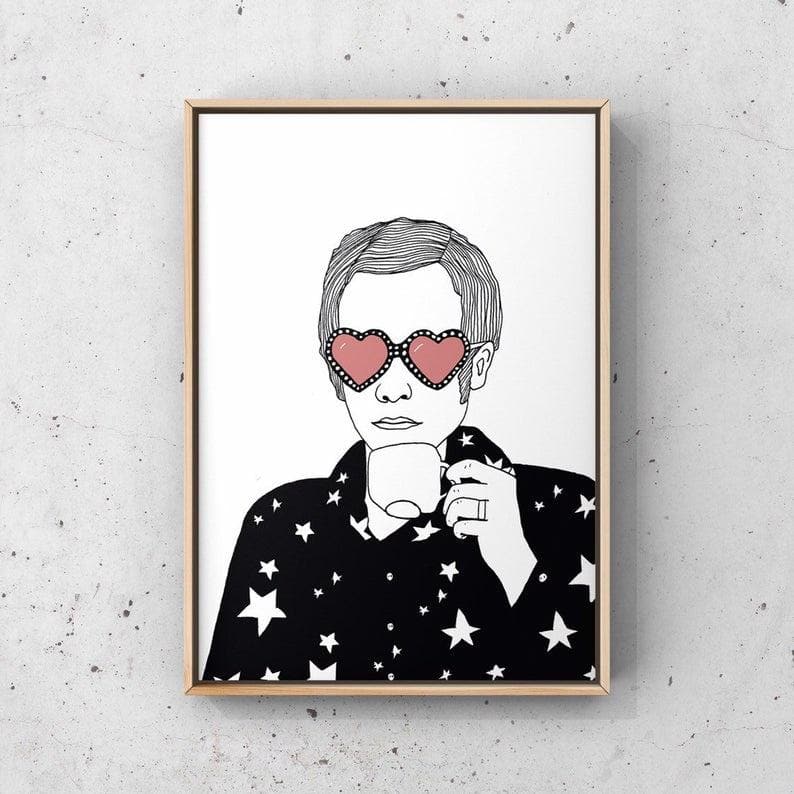 Elton John Drinking Tea Art Music Carissa Tanton for We Built This City 2